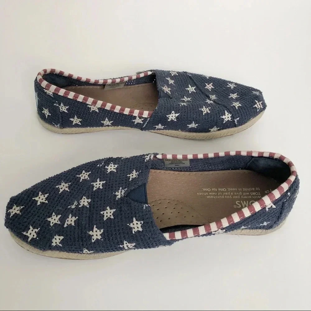 Toms Espadrille Flats - Red, White & Blue